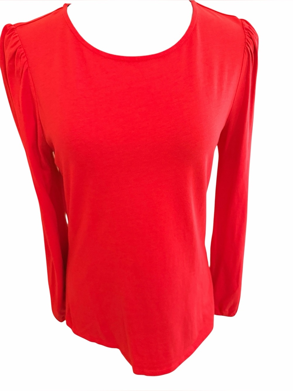 Boden Orange-Red Long-Sleeve Scoop Neck Top 8